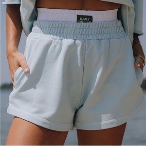 Daily Drills Women's Sky Blue High Waist Shorts